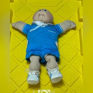 Blue Sailor-Style Baby Doll in Romper